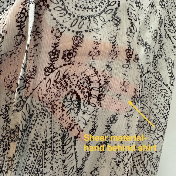 Not Your Daughters Jeans long sleeve black/white button down blouse size Large - Picture 3 of 9